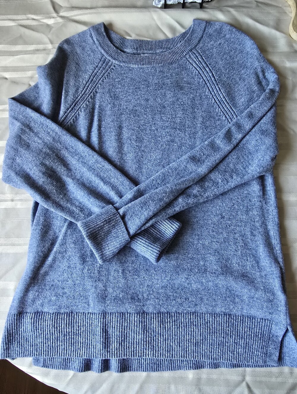 J. Crew Factory Wool-Blend Boyfriend Sweater Heather Powdered Sky